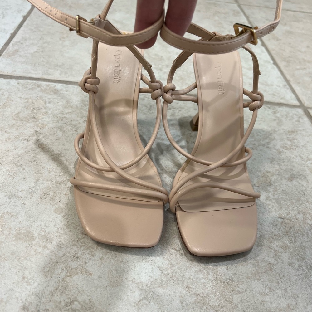 Open Edit Women's Strappy Beige Sandals